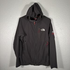 The North Face Summit Series Jacket Mens Medium Black Hooded Softshell Ski